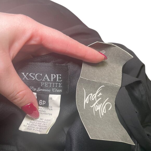 Xscape Petite Black Beaded Gown with Sheer Jacket – Size 6P – NWT - Picture 11 of 11